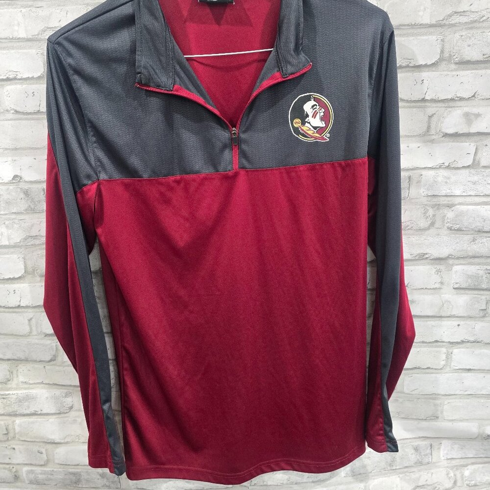 Colosseum 1/4 Zip Mens‎ M Medium Red NCAA Florida State Seminoles Long Sleeve